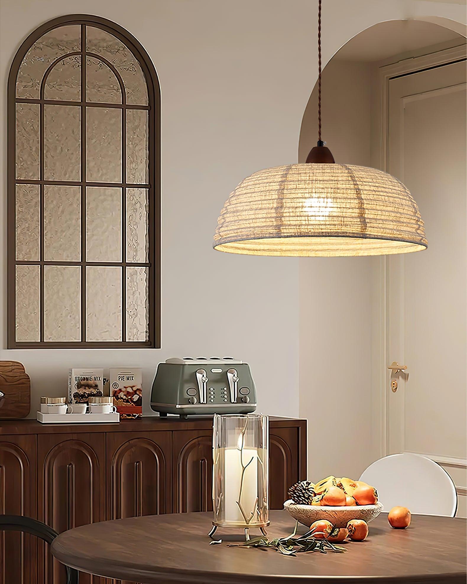 Wood and Fabric Series Pendant Lamp - Natural Elegance for Modern & Rustic Interiors