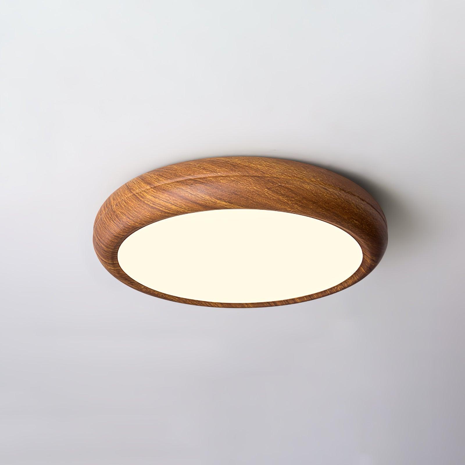 Elegant Wood & Acrylic Round Ceiling Light – Illuminate with Style