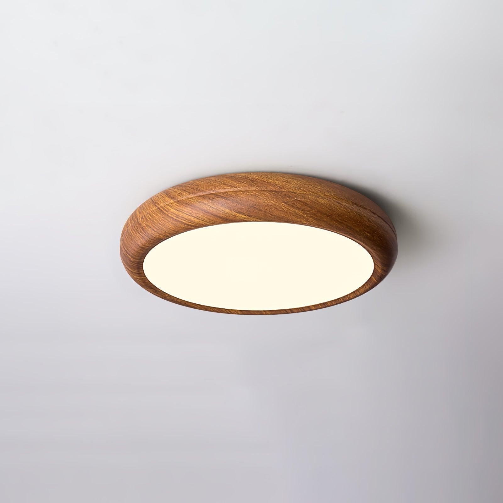 Elegant Wood & Acrylic Round Ceiling Light – Illuminate with Style