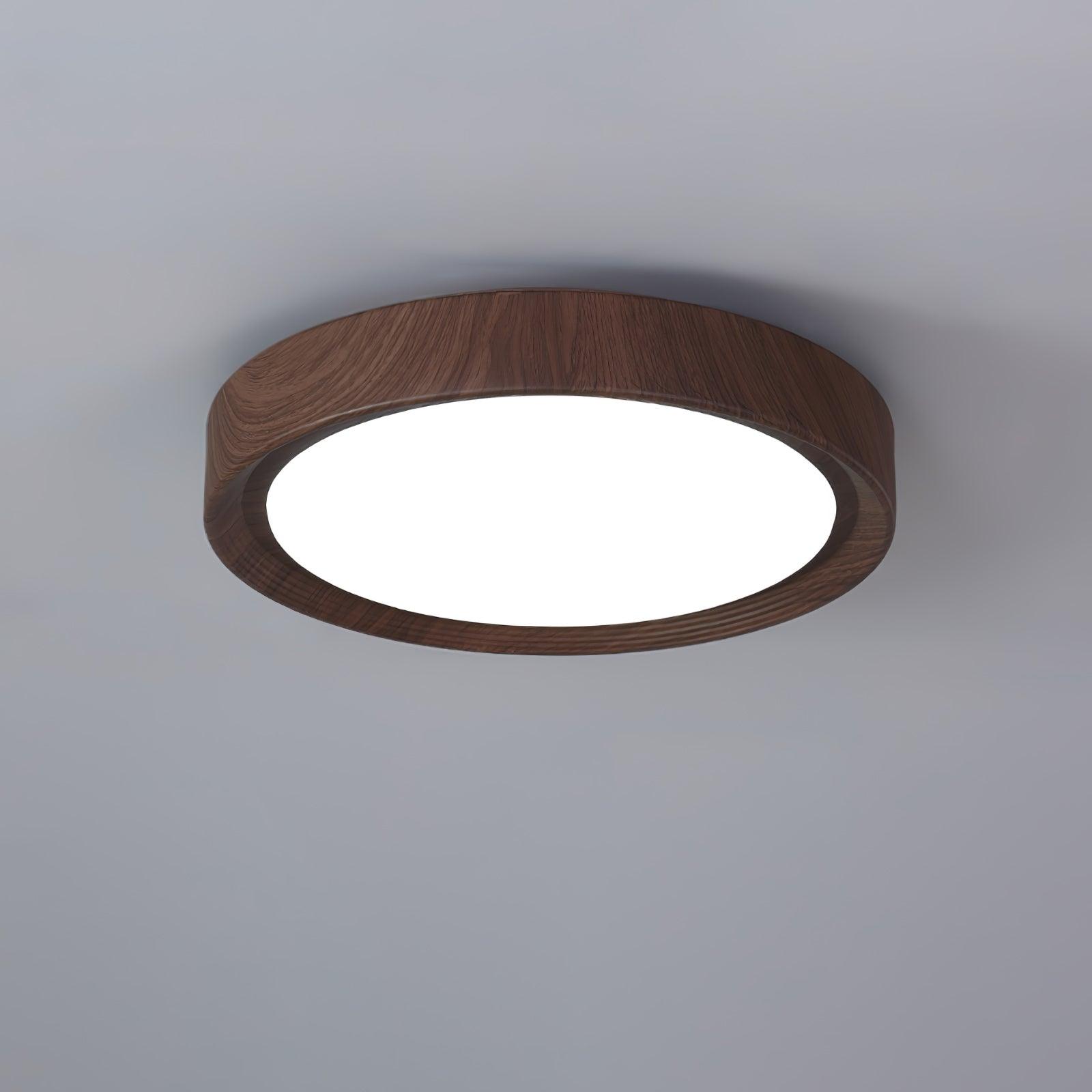 Elegant Wood & Acrylic Round Ceiling Light – Illuminate with Style