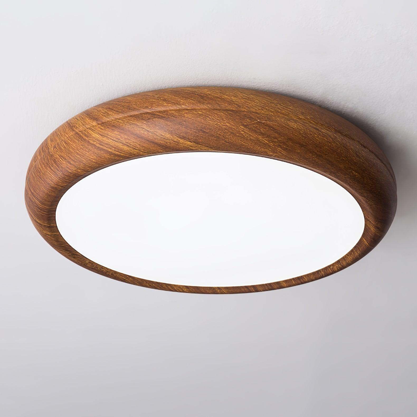 Elegant Wood & Acrylic Round Ceiling Light – Illuminate with Style