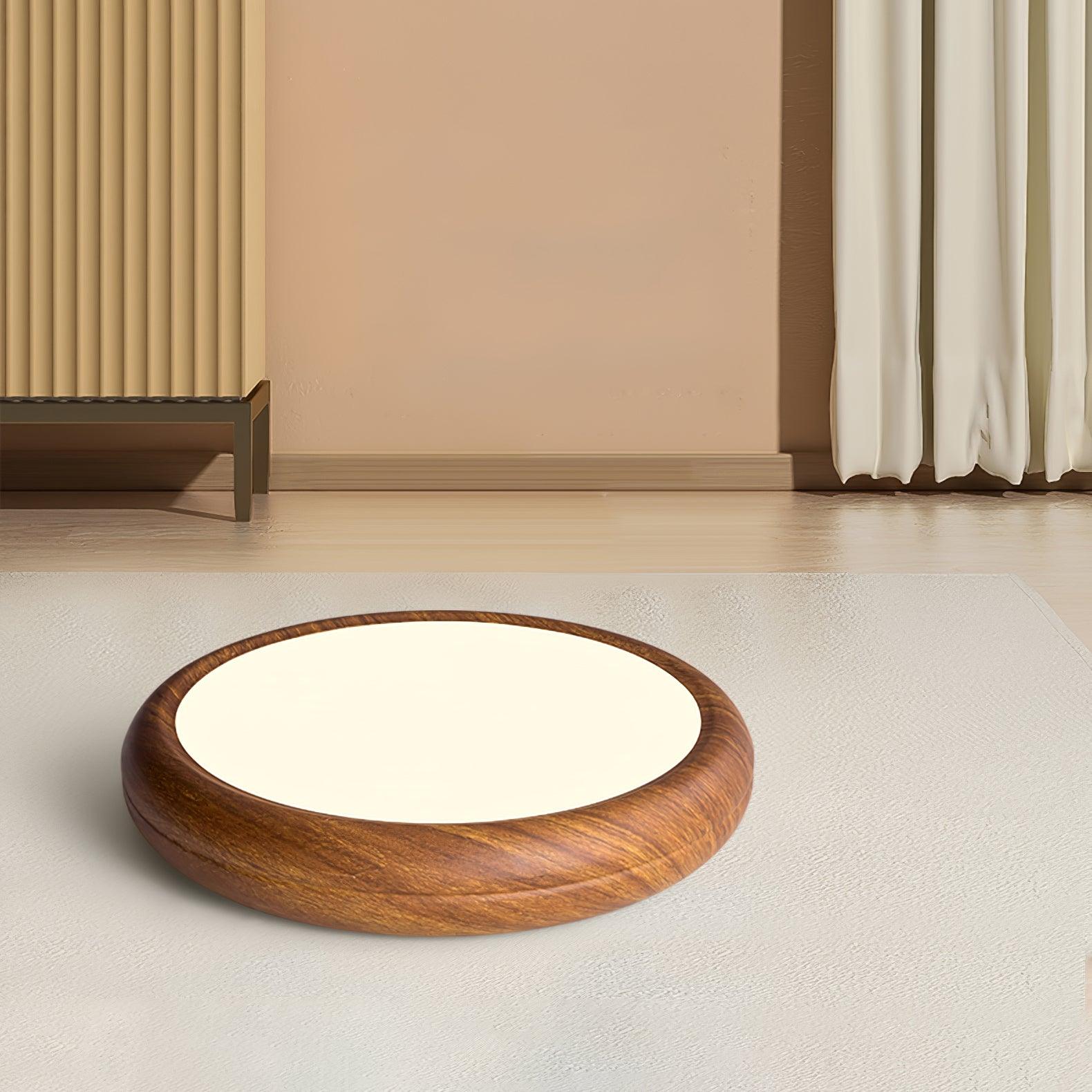 Elegant Wood & Acrylic Round Ceiling Light – Illuminate with Style