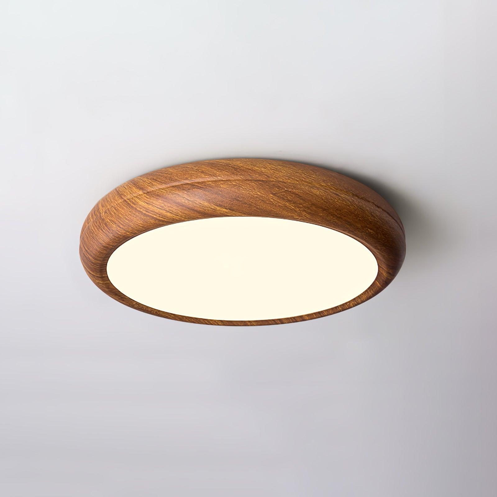 Elegant Wood & Acrylic Round Ceiling Light – Illuminate with Style