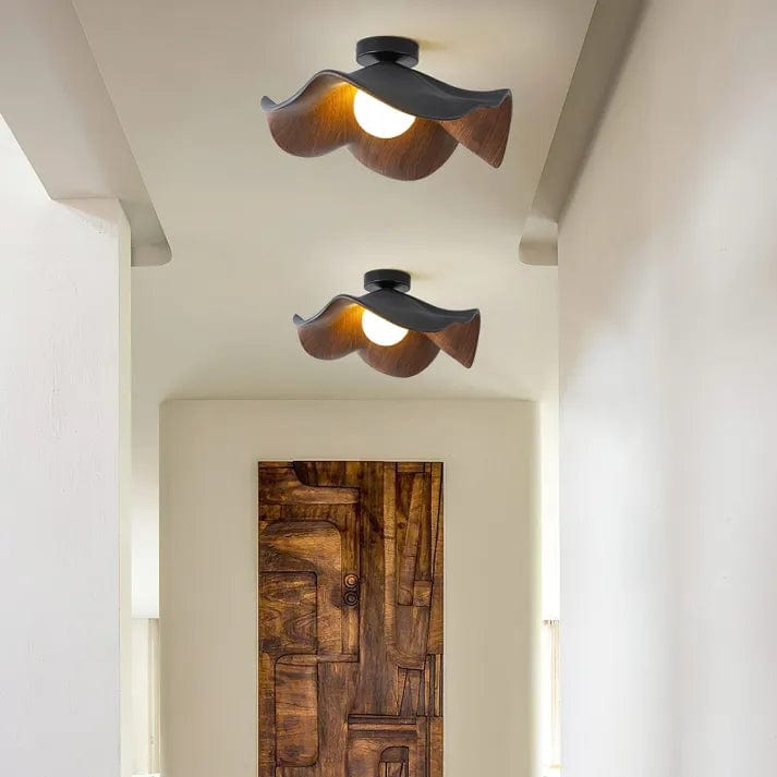 LotusGlow Wooden Ceiling Light – Nordic Elegance Meets Organic Design