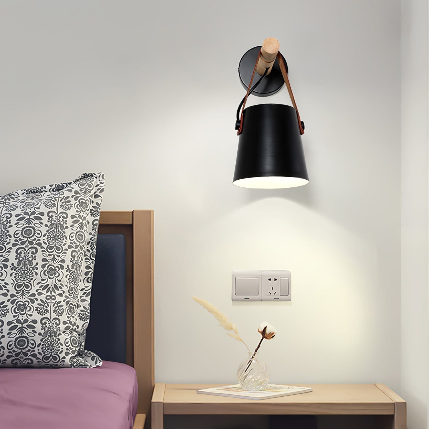 Wooden Conical Wall Light – Scandinavian Style LED Fixture