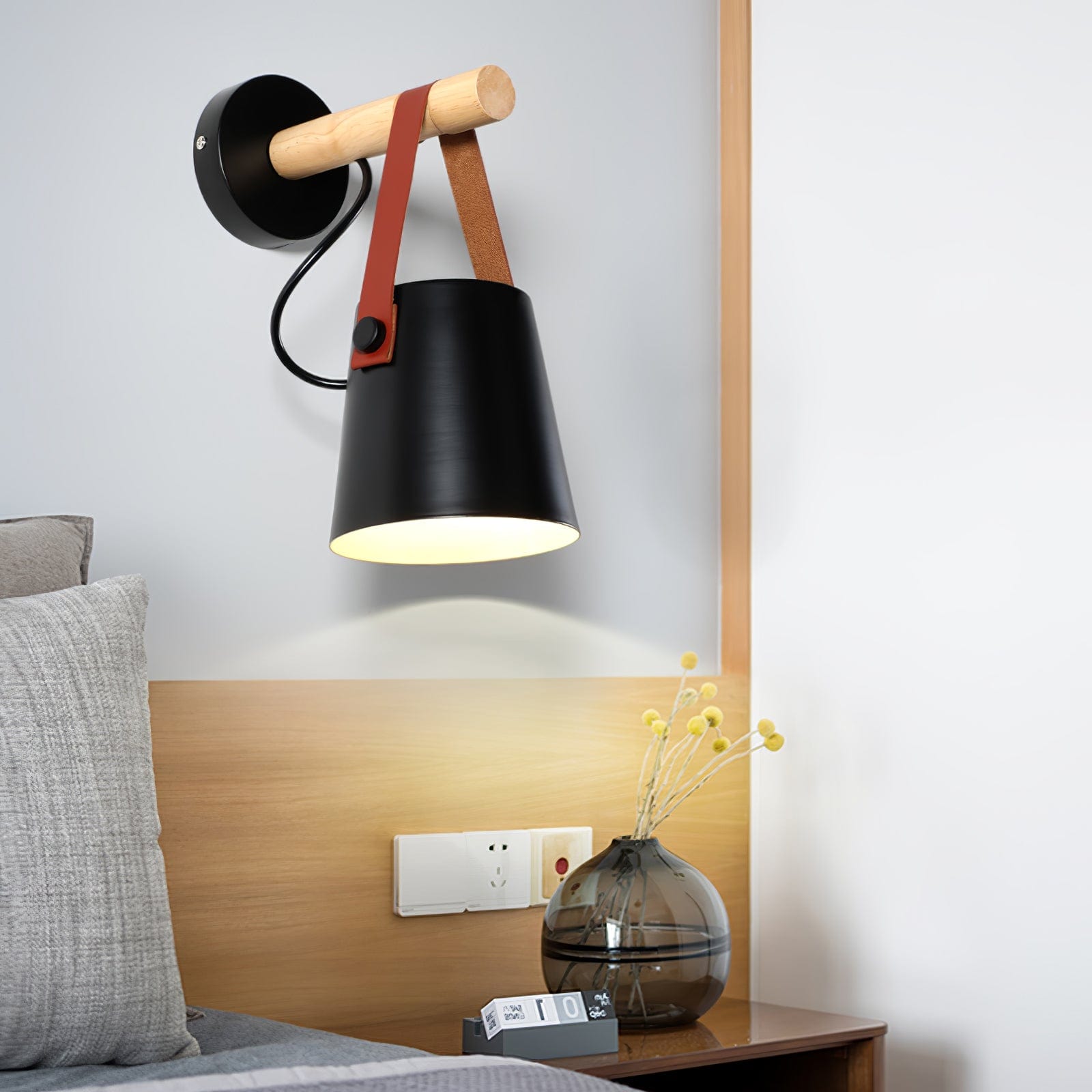 Wooden Conical Wall Light – Scandinavian Style LED Fixture