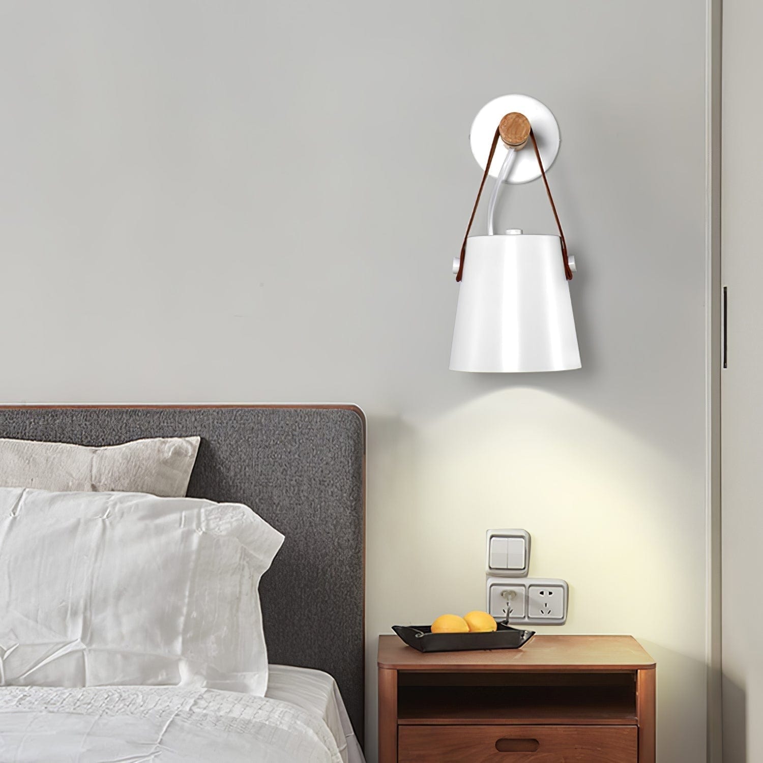 Wooden Conical Wall Light – Scandinavian Style LED Fixture