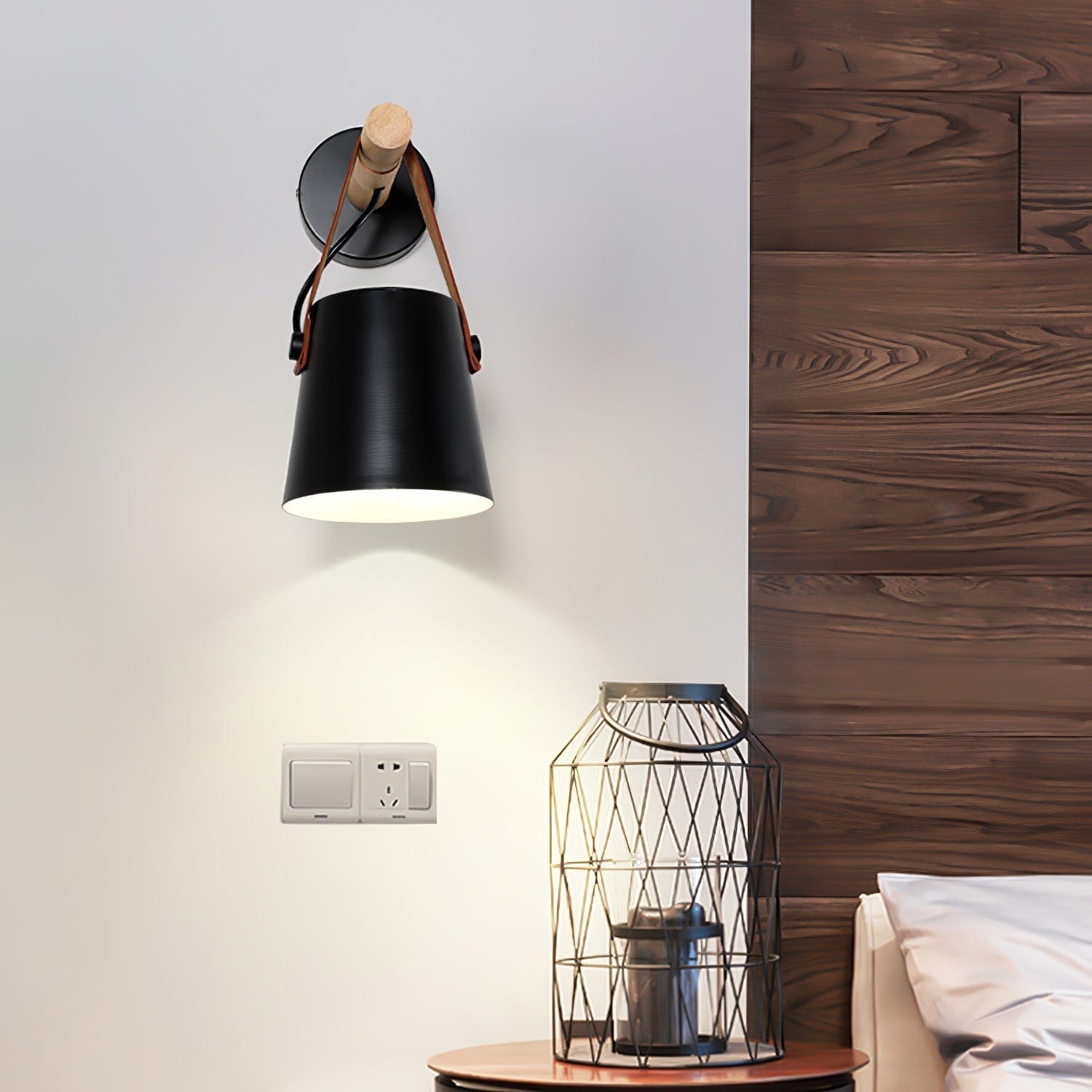 Wooden Conical Wall Light – Scandinavian Style LED Fixture