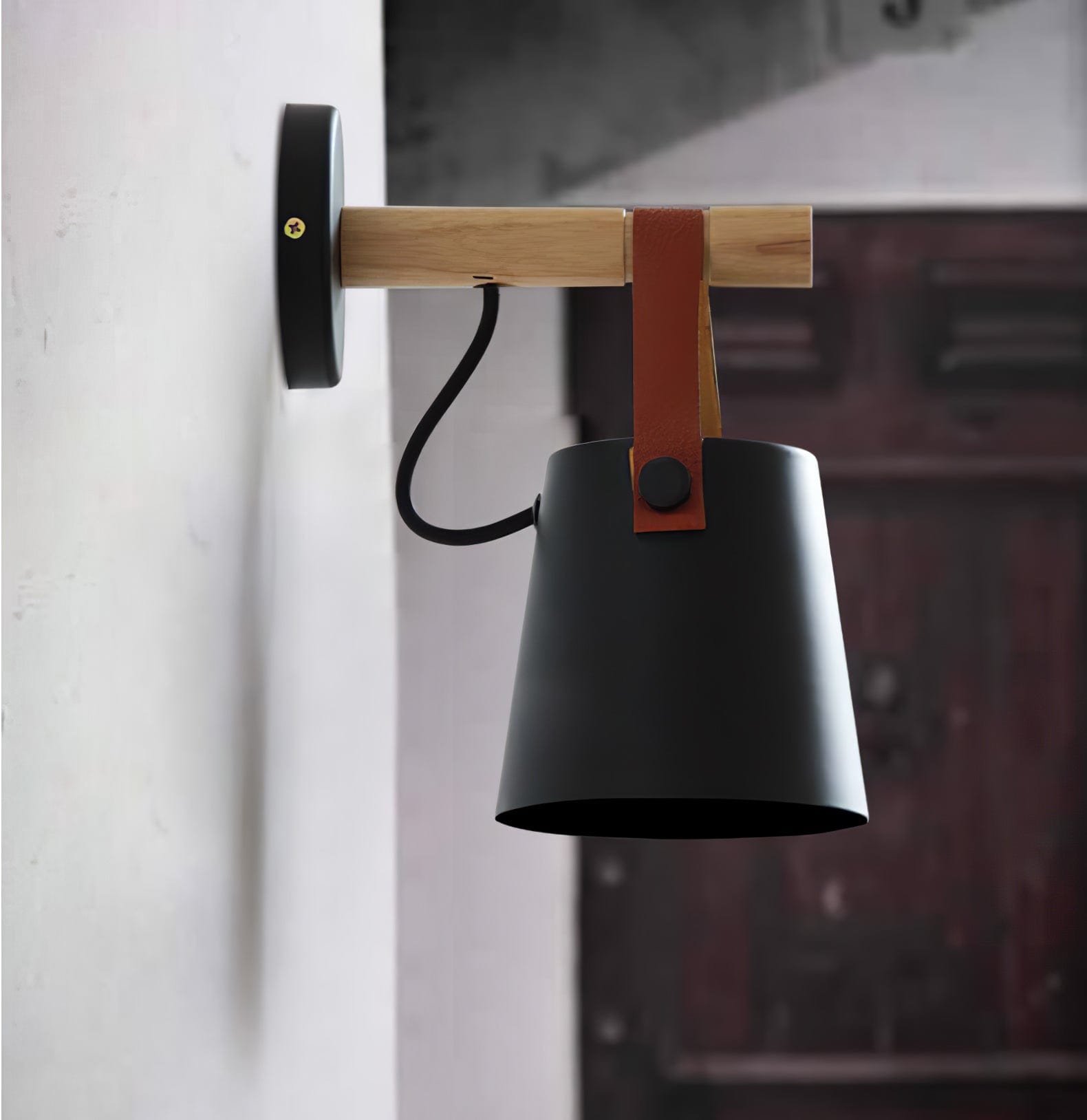 Wooden Conical Wall Light – Scandinavian Style LED Fixture