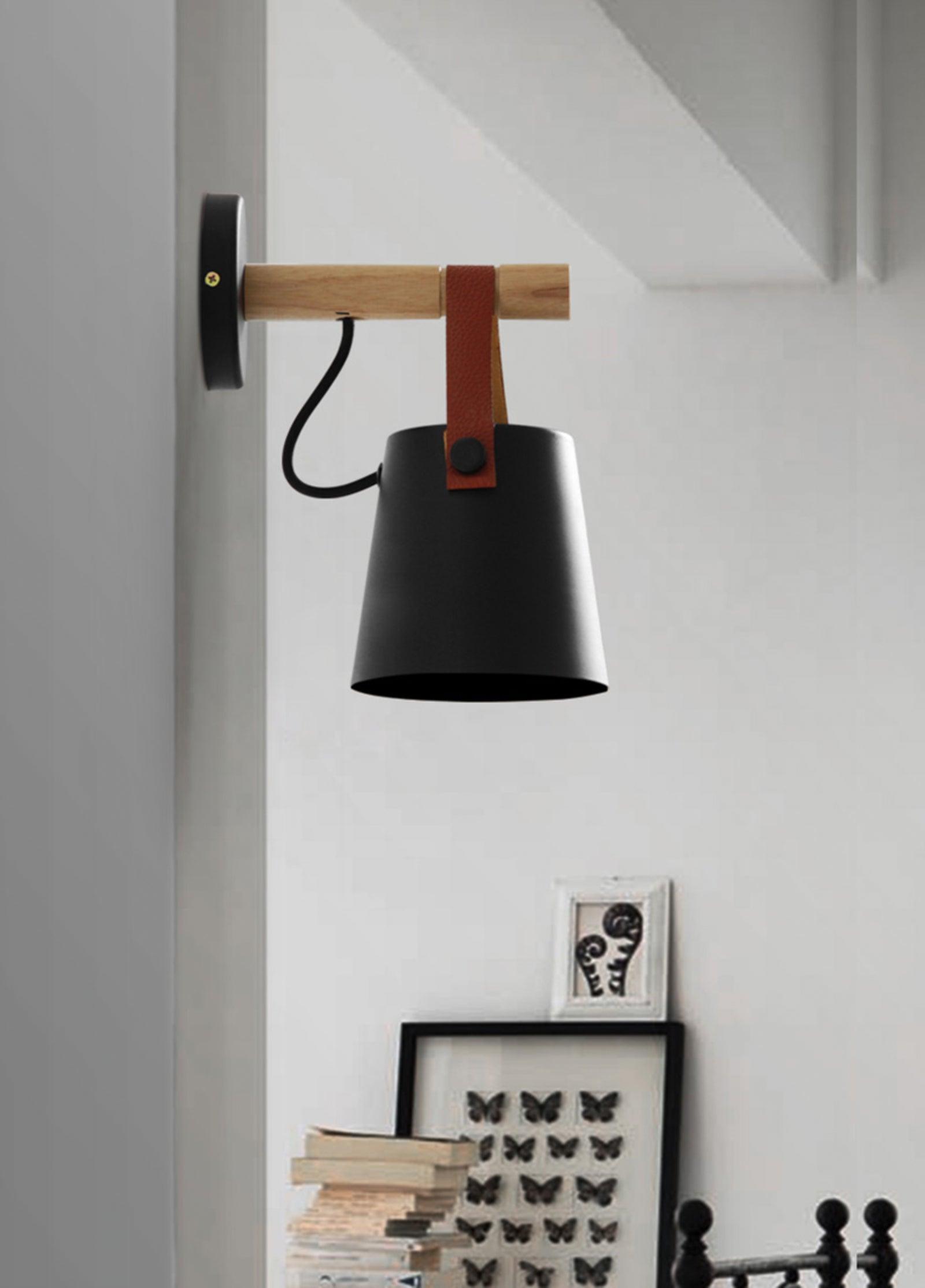 Wooden Conical Wall Light – Scandinavian Style LED Fixture