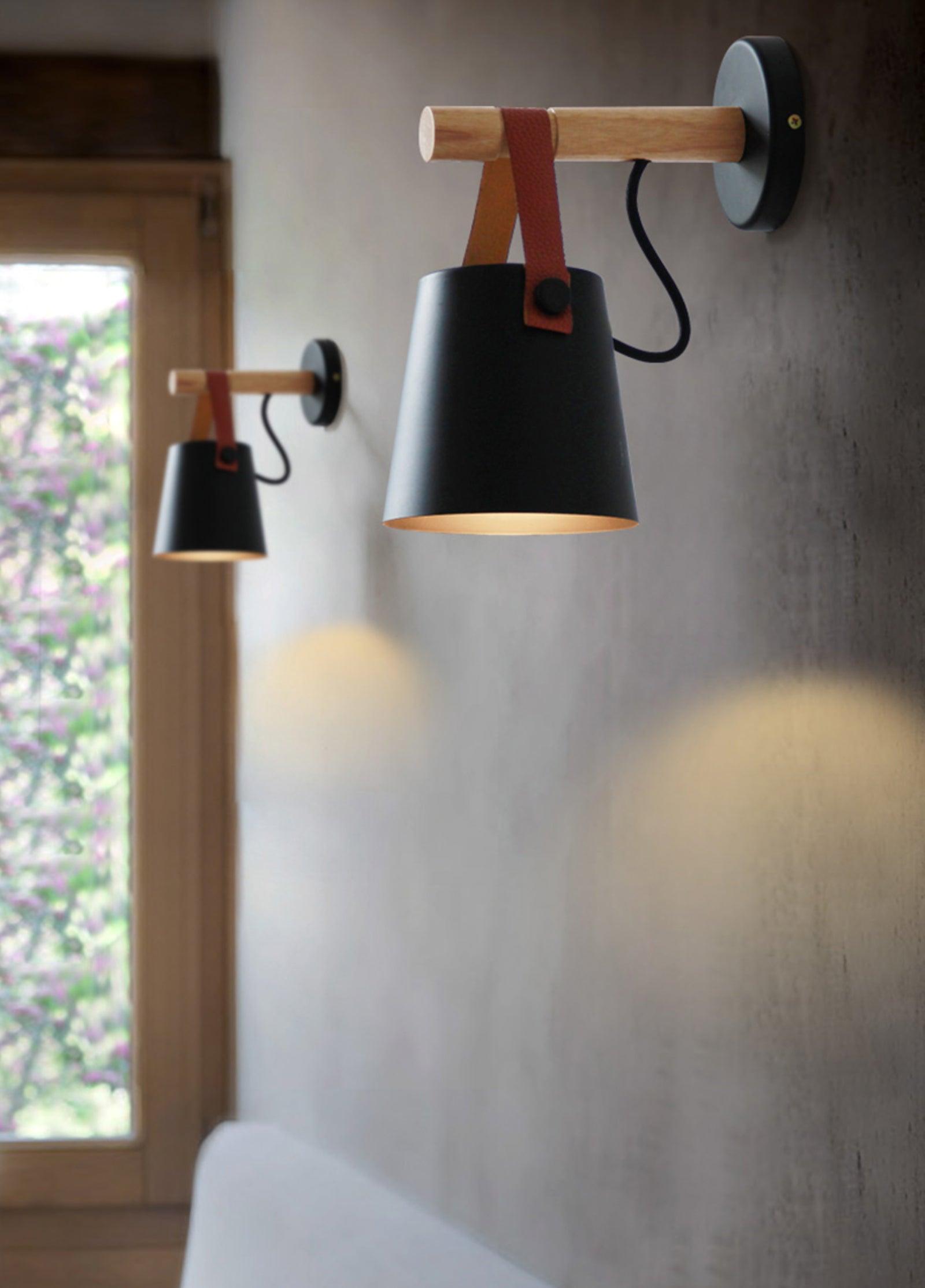 Wooden Conical Wall Light – Scandinavian Style LED Fixture