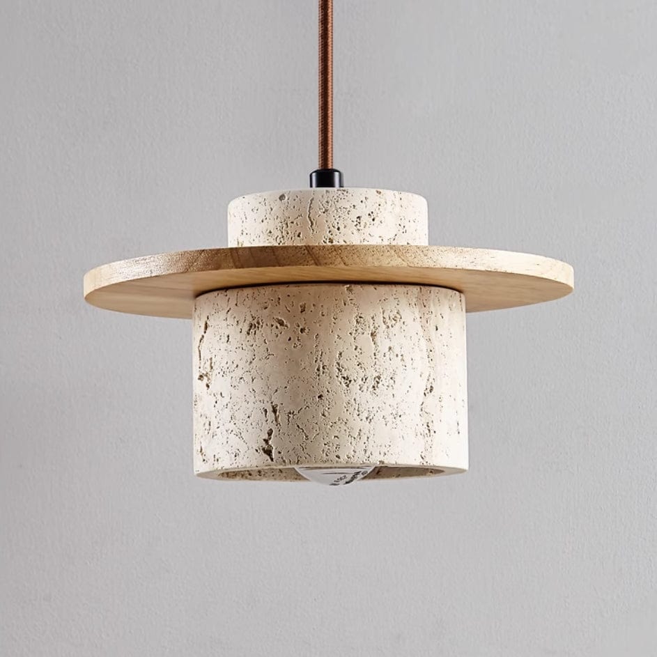 Cave Stone Pendant Light – Natural Travertine Elegance