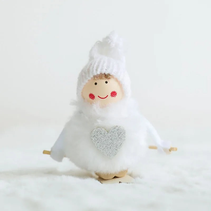 4pcs Plush Santa, Snowman & Elk Pendants