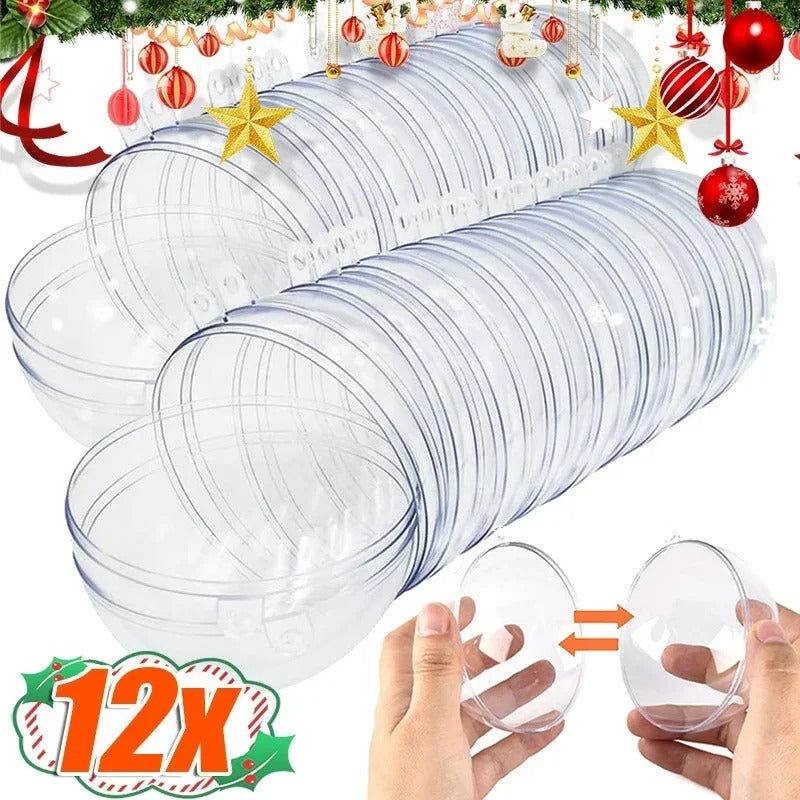 12Pcs DIY Transparent Fillable Baubles