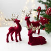 Set of 4 Christmas Reindeer Figurines | Table & Tree Hanging Elk Ornaments