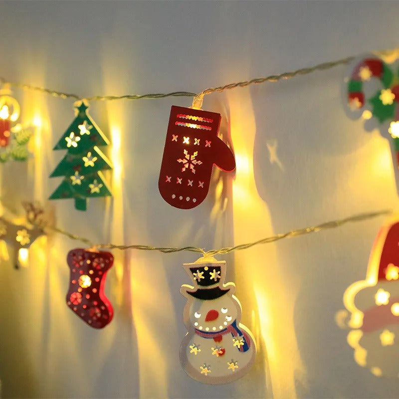 LED Fairy Lights Garland Fawn Gloves Bell Garland | Battery-Operated Light