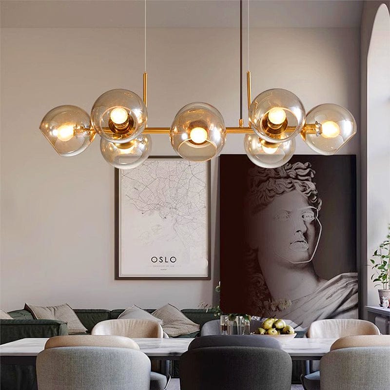 Modern Dining Chandelier - Sleek Pendant with Remote Control