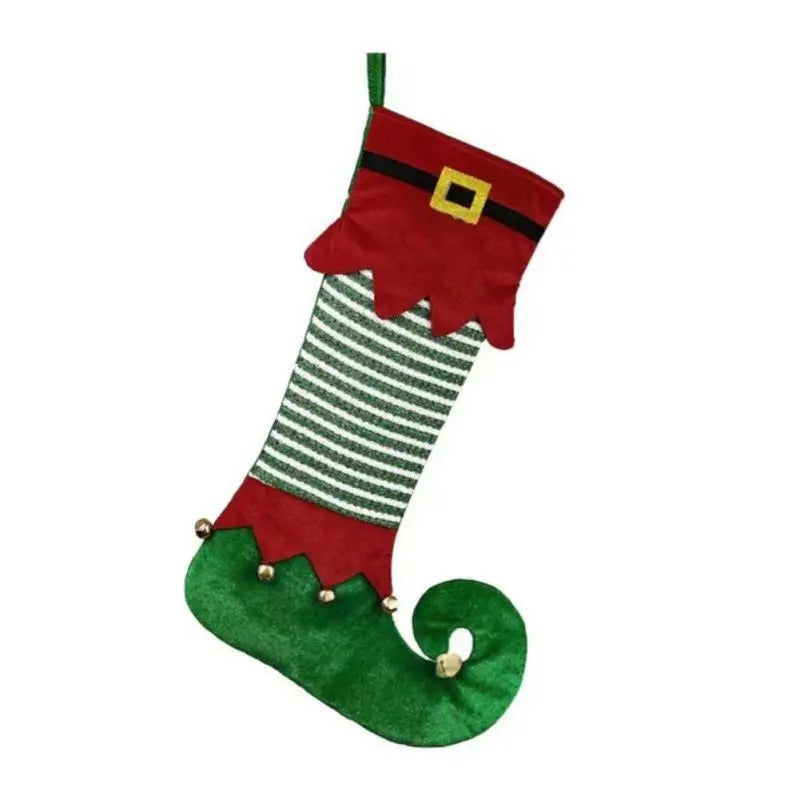 Christmas Elf Socks Candy Bag – Red/Green Hanging Tree Decorations