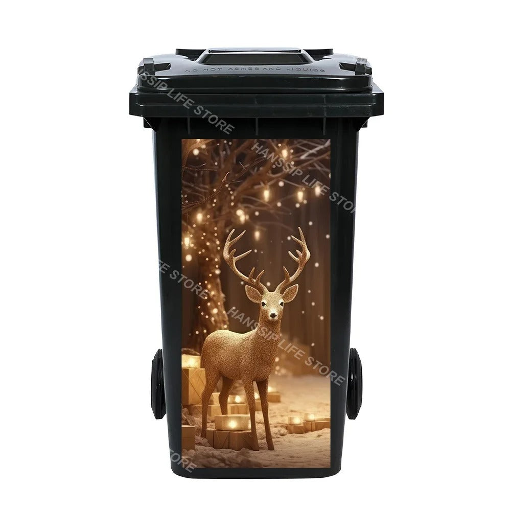 Christmas Waterproof Trash Bin Decals