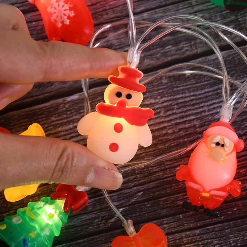 1.5/3M LED Christmas String Lights | Santa & Snowman Decor