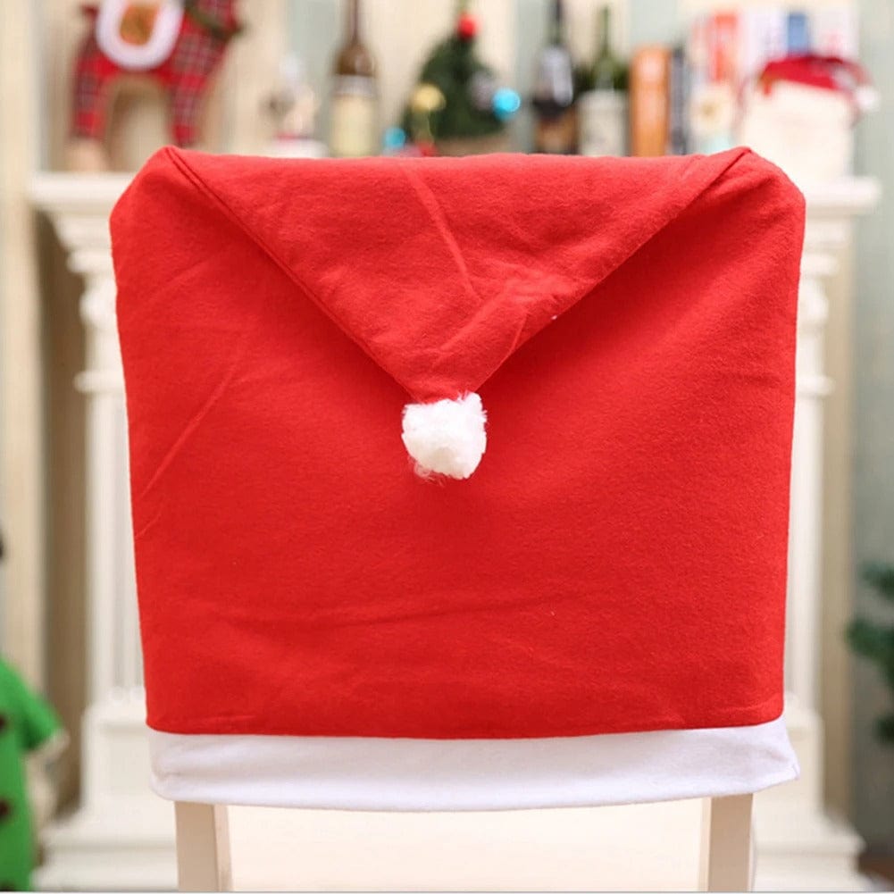 Santa Hat Chair Covers – Christmas Dining Table Decoration (1-10 Pieces)