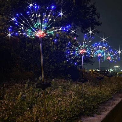 Solar-Powered Firework LED Garden Lights - 90 LEDs, Weatherproof, 2 Modes