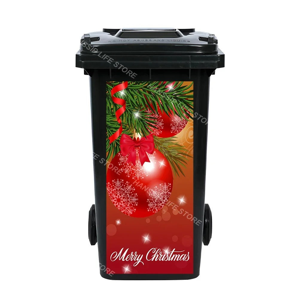 Christmas Waterproof Trash Bin Decals