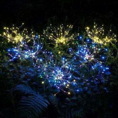 Solar-Powered Firework LED Garden Lights - 90 LEDs, Weatherproof, 2 Modes