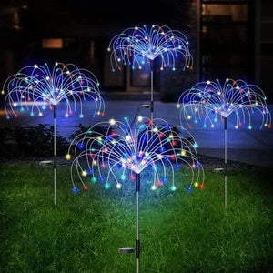 Solar-Powered Firework LED Garden Lights - 90 LEDs, Weatherproof, 2 Modes