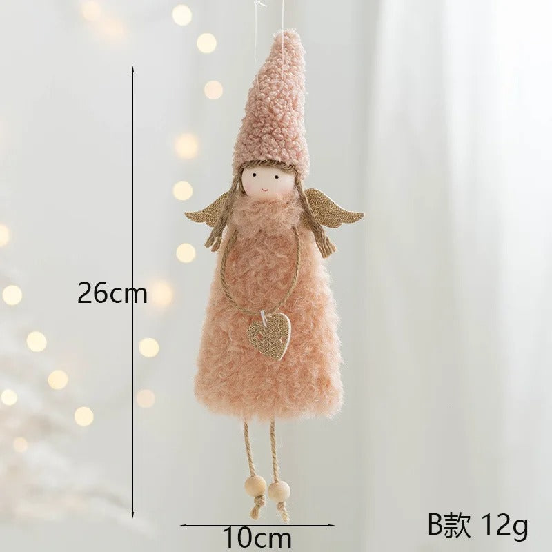 4pcs Plush Santa, Snowman & Elk Pendants