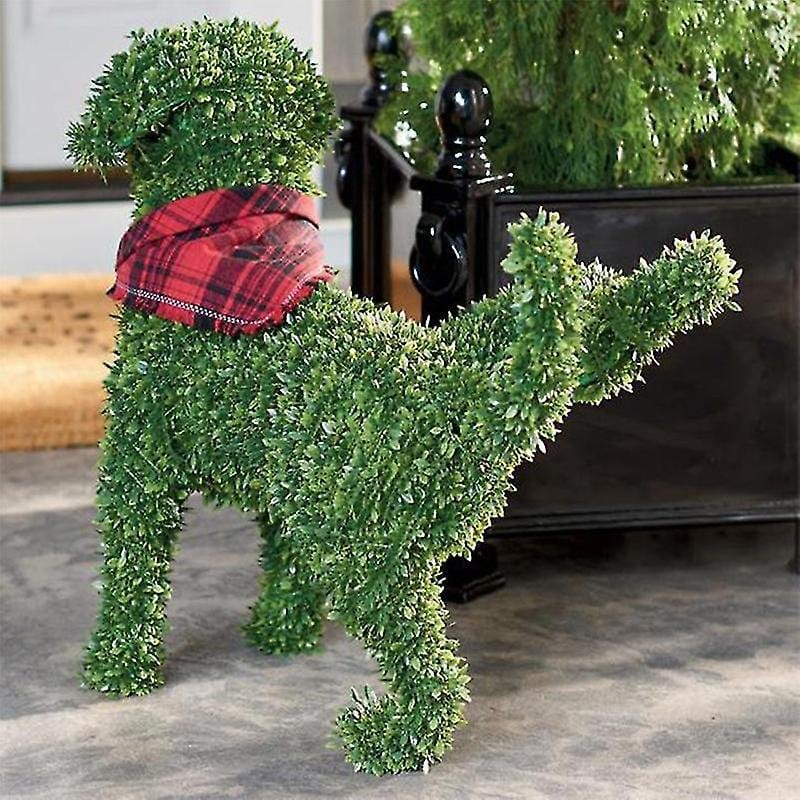 Playful Boxwood Dog Topiary – Low-Maintenance Garden Decor