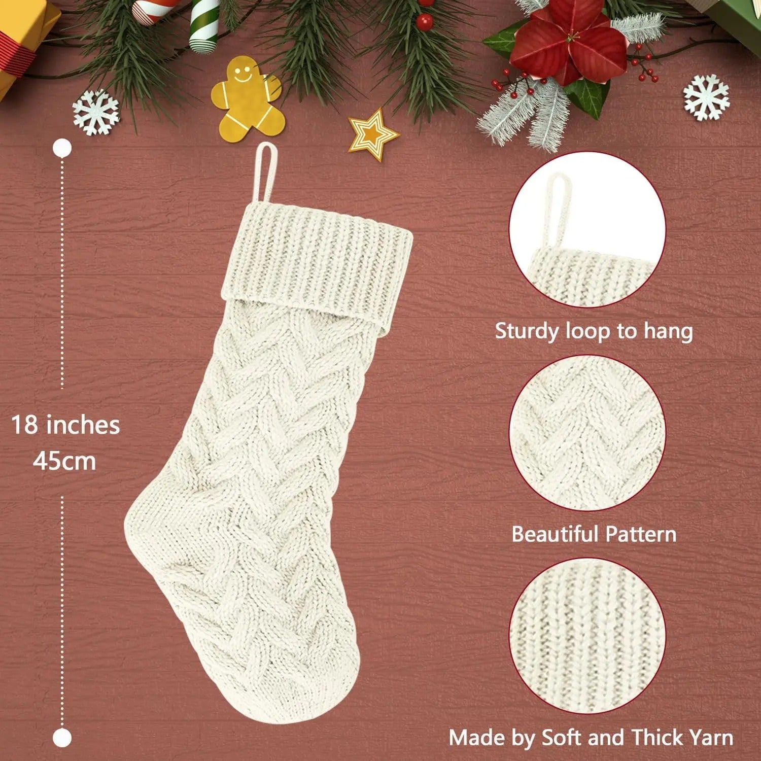 4/6PCS Knitted Christmas Stockings