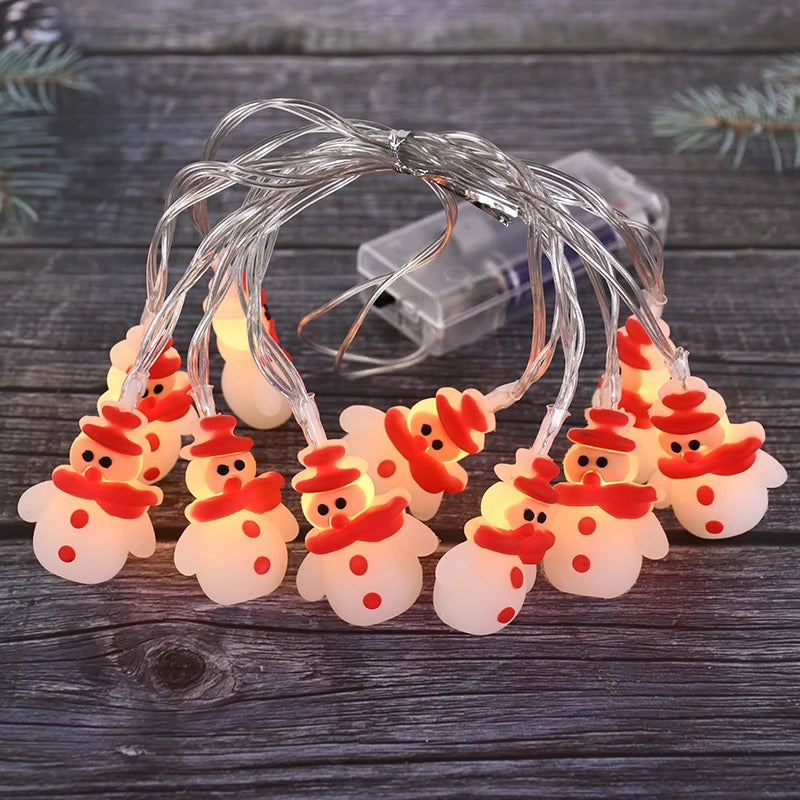 1.5/3M LED Christmas String Lights | Santa & Snowman Decor