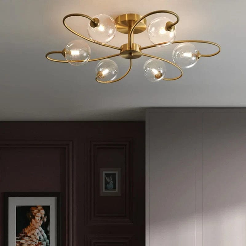 BLOOM Ceiling Light - Luxurious Gold Design with Clear Glass Shade