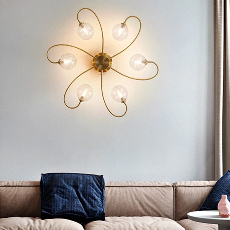 BLOOM Ceiling Light - Luxurious Gold Design with Clear Glass Shade