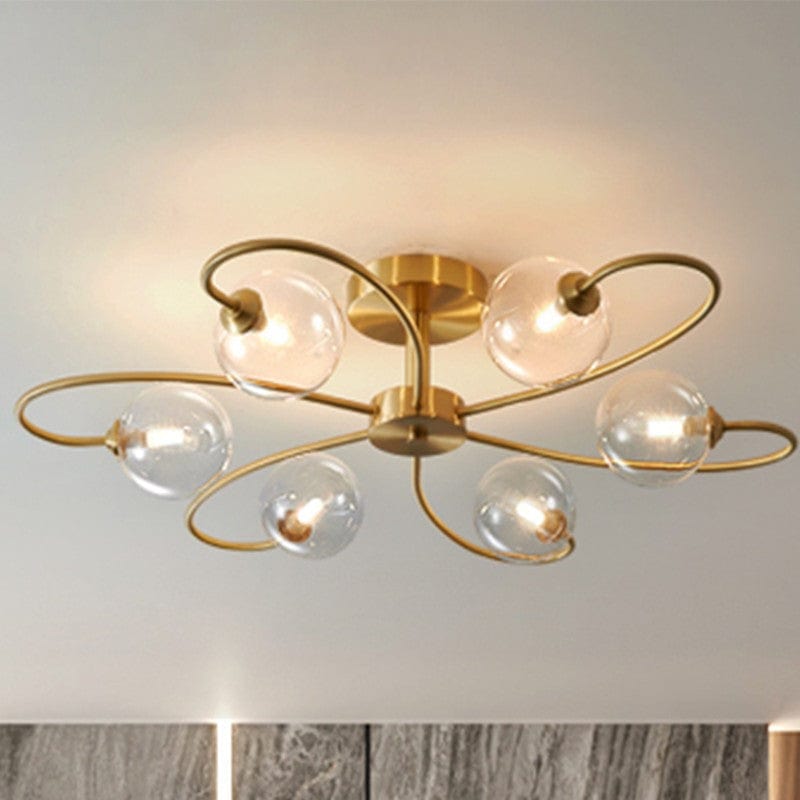 BLOOM Ceiling Light - Luxurious Gold Design with Clear Glass Shade