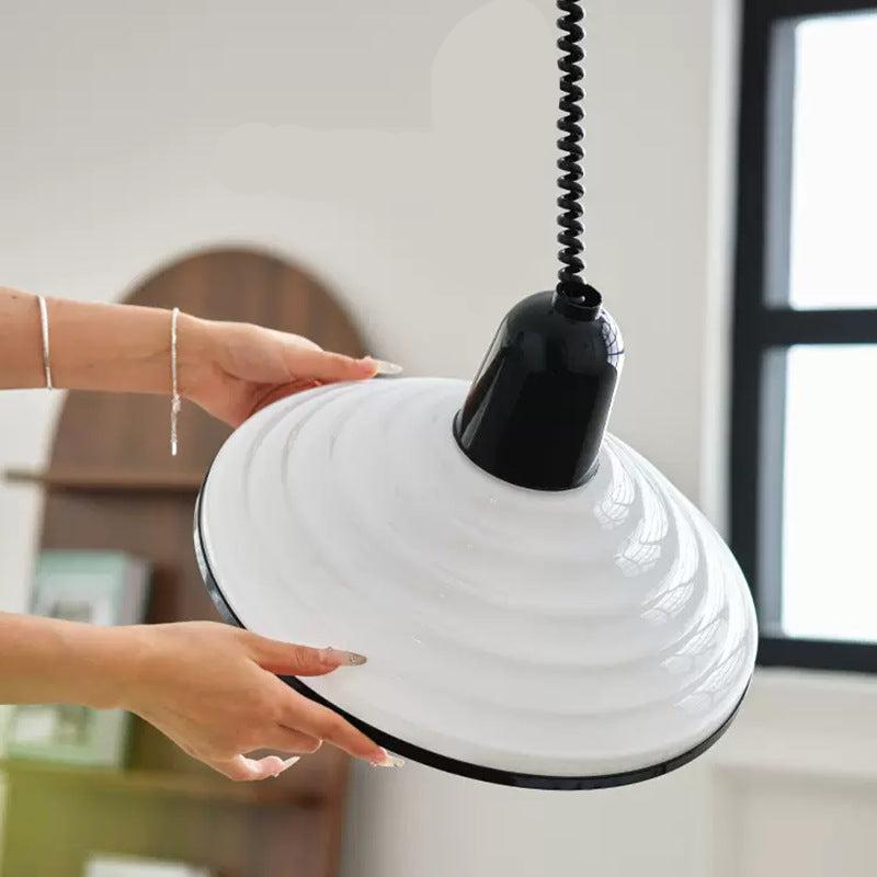 French Cream Wind Glass Pendant Lamp - Elegant Glass Shade with Parisian Charm