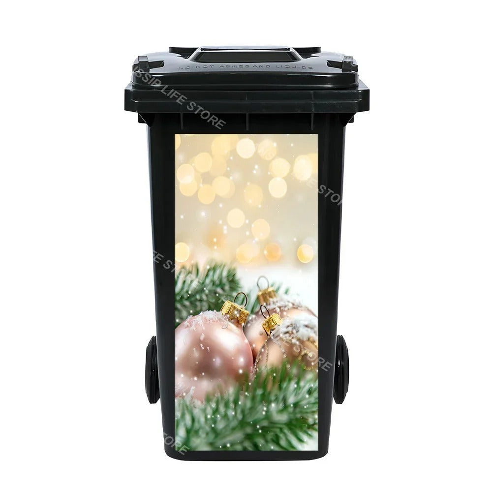 Christmas Waterproof Trash Bin Decals