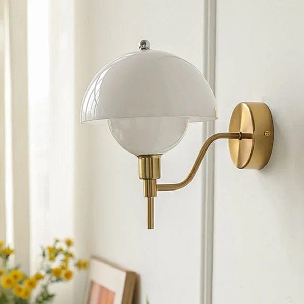 Cream Mushroom Walkway Wall Light – Elegant Glass Fixture