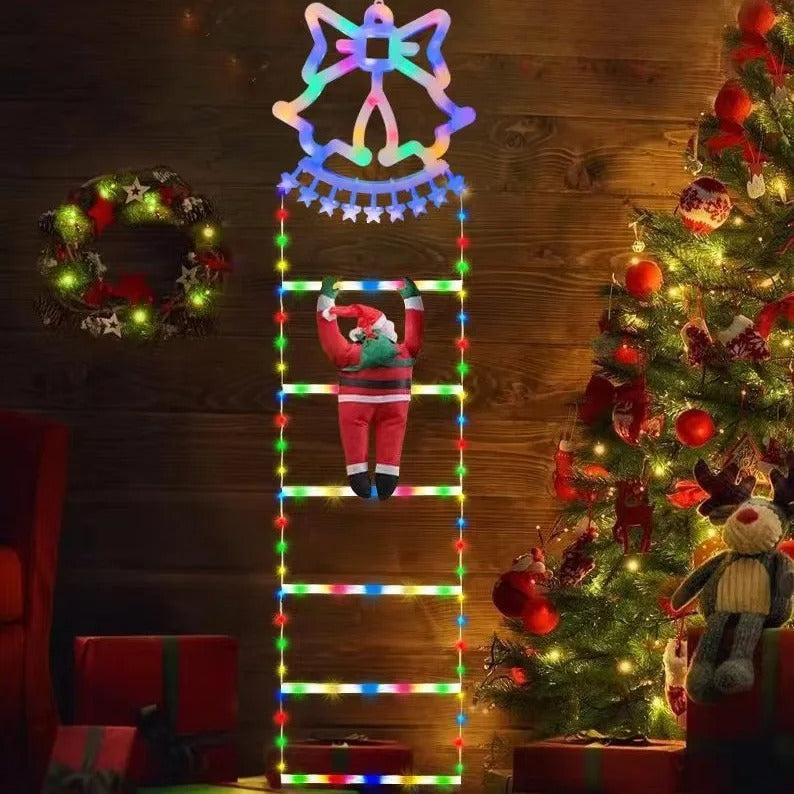 LED Ladder Light for Santa Claus Christmas Decor | Indoor & Outdoor Xmas Tree Hanging Strip Light