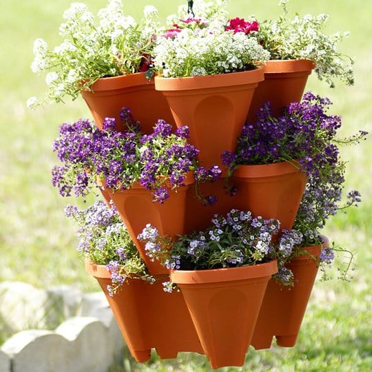 Stackable Vertical Planter for Strawberries and Herbs