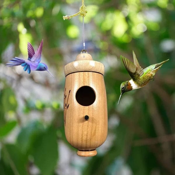 Handcrafted Wooden Hummingbird House – Charming Outdoor Decor