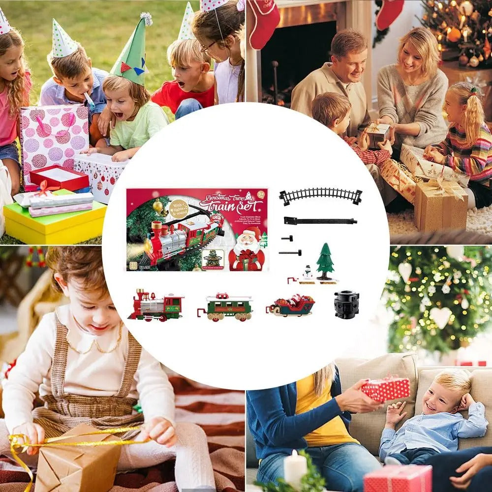 Christmas Train Set for Tree Decoration | Electric Toy Train with Lights & Music