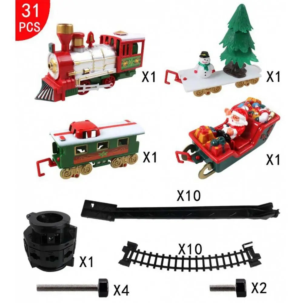 Christmas Train Set for Tree Decoration | Electric Toy Train with Lights & Music