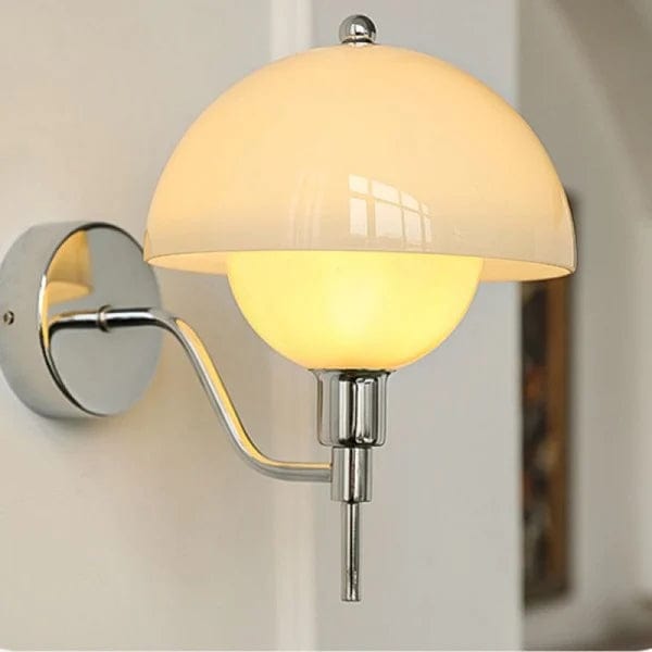 Cream Mushroom Walkway Wall Light – Elegant Glass Fixture