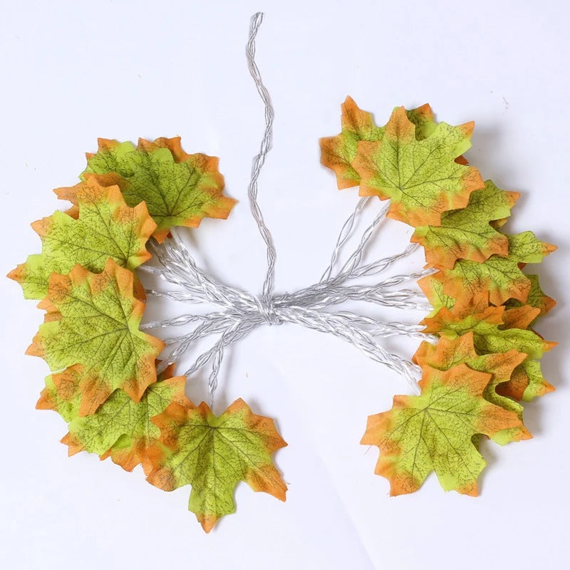 LED Maple Leaf Light Garland – Battery/USB Powered