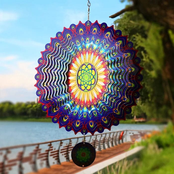 Stainless Steel Wind Spinner – Stunning 3D Effect Garden Decor