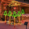 5-Piece Solar Candy Christmas Tree Outdoor Lights