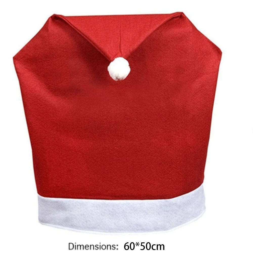 Santa Hat Chair Covers – Christmas Dining Table Decoration (1-10 Pieces)