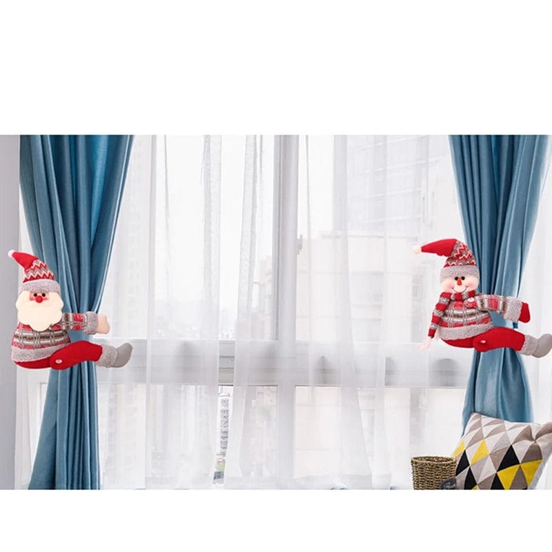 Plush Elk Santa Claus Christmas Curtain Holder Buckle